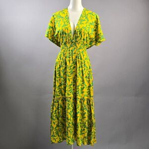 Elegant Yellow and Green Midi Dress (Rack 8)